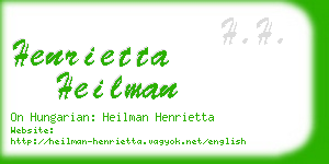 henrietta heilman business card